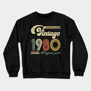 Retro Vintage 1980 44th Birthday Gift Men Women 44 Years Old Crewneck Sweatshirt